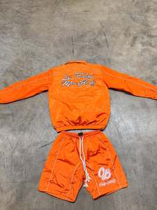 ชุดวอร์มผ้าไนลอนกันลมของผู้ชายชุดวอร์มพิมพ์ลายตัวอักษรใส่สบายระบายอากาศได้สั้นขนาดใหญ่พิเศษสำหรับฤดูร้อน - Product Image 2