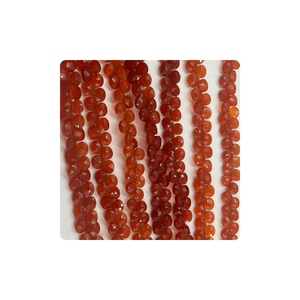 Cuentas de Piedras Preciosas de Cornalina Roja Natural de Primera Calidad, Forma de Corazón Facetado, Briolette de 5 mm, Color Rosa, Hilo de 8 Pulgadas - Product Image 1