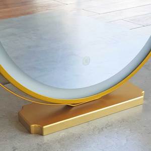 Contemporary Round Makeup <b>Mirror</b> with Touch-Sensitive LED Lights GNG013 <b>Silver</b> Frameless Rectangular Design for Home Decoration - Product Image 4