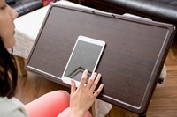 Multifunctioneel metalen in hoogte verstelbaar laptopbureau, bank, bijzettafel, opvouwbaar, afneembaar, draagbaar computertafelwiel, woonkamer