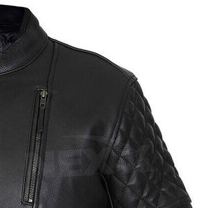 Nouvelle arrivée Veste de moto en cuir à fermeture éclair intégrale personnalisée pour hommes Coupe ajustée Imperméable Coupe-vent Marque privée - Product Image 5