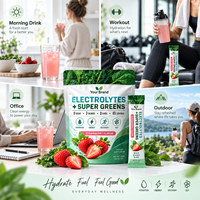 Poudre de boisson électrolytique Super Greens OEM avec sachet individuel, marque privée, supplément d'hydratation, santé intestinale