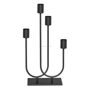 <b>Black</b> Metal <b>Candlestick</b> <b>Holder</b> for Home Decor Desktop Wedding or Party - Product Image 2