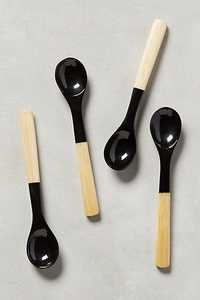 Lot de 4 cuillères décoratives de buffle naturel de luxe en vente chaude avec petit design en corne pour la cuisine et le service à la maison - Product Image 2