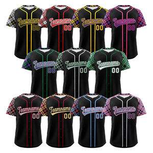 OEM cosido nombre Número rayas uniformes de béisbol camiseta personalizada camisetas de béisbol desgaste para Unisex - Product Image 2