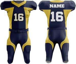 Ensemble d'uniformes de football américain respirant de haute qualité à manches courtes pour adultes, entraînement et tournois - Product Image 1