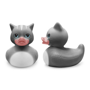 Producto Popular: Juguetes de Baño para Niños, Seguros, de Plástico PVC, Libres de Ftalatos, de Vinilo, con Sonido, Animales Adorables, Gato y Pato de Goma - Product Image 1