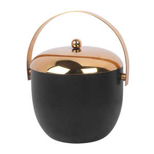 เก็บน้ำแข็งให้เย็นด้วยถังน้ำแข็งโลหะสีดำด้านทรงหรูหราพร้อมฝาปิด มีจำหน่ายในราคาขายส่ง - Product Image 5