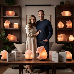 Beautiful Organic Material <b>Himalayan</b> <b>Salt</b> <b>Lamp</b> Carved Animal Shape Electric Cord <b>Bulb</b> Home Decoration Package Natural Crafts - Product Image 1