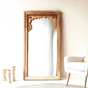 New look wooden wall <b>mirror</b> <b>frame</b> for classy living room wall enhancement with beautiful finishing and design artistry - Product Image 4