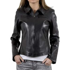Hot <b>Women's</b> 100% Real Sheep Skin Leather <b>Jacket</b> Breathable Black Soft Genuine Leather Product - Product Image 1