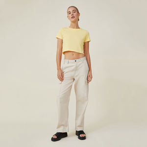 Top corto de alta calidad para mujer, camiseta recortada con diseño de logotipo personalizado, Tops para mujer, Top corto informal para mujer - Product Image 2