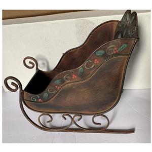 Prix de gros, traîneau de Noël artisanal, décoration intérieure de Noël, traîneau de Noël en fil métallique, ornements de Noël, traîneau du Père Noël artisanal - Product Image 2