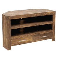 Elegantes Sheesham-Holz CD-Regal Eck-TV-Möbel mit Modernem Design Lebenslange Garantie für Heimunterhaltung in Küche und Wohnzimmer