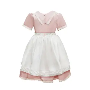 Hand Embroidery Baby Girl Taffeta Dress 2 Pieces Pink Short Sleeves High Quality Party Special Occasion - Meliora Kid