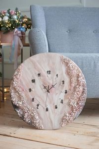 นาฬิกาติดผนังอีพ็อกซี่เรซินความเสียหายสำหรับพื้นที่ประณีตเป็นเอกลักษณ์ของตกแต่งบ้านของขวัญติดผนังอีพ็อกซี่นาฬิกามหาสมุทรโดยการสร้างแบบโบราณ - Product Image 3