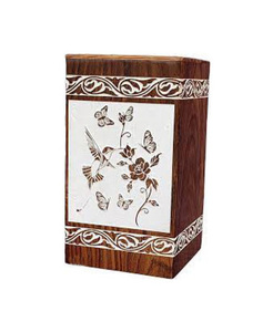 Venta al por mayor de urnas de cremación de madera hechas a mano de estilo moderno adulto hombre mujer funerario urnas decorativas - Product Image 5