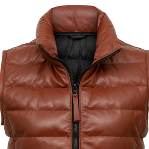 Venta al por mayor a prueba de viento acolchado de las mujeres Chaleco de invierno sin mangas abajo chaqueta de las mujeres Chaleco de cuero ropa de trabajo de cuero brillante mejor valorado - Product Image 3