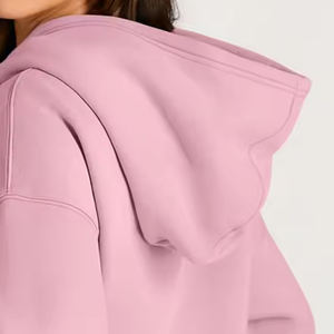 Sudadera con capucha personalizada de alta calidad para mujer con bordado 3D, jersey liso con cuello con capucha para invierno, producto al por mayor más vendido - Product Image 3