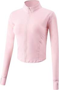 Women Jacket High Quality Control Spandex Polyester Comfortable Windbreaker <b>Long</b> <b>Sleeve</b> Zip <b>top</b> - Product Image 4