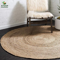 Tapis 10 x 14 pour salon, en coton, jute et denim, tressés à la main, option de personnalisation, adaptés aux animaux domestiques, écologiques, antidérapants