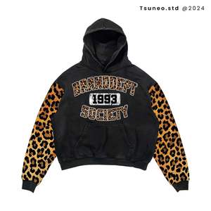 เสื้อฮู้ดดี้โอเวอร์ไซส์แบบย้อมสีเอซิดคุณภาพสูงปี 2026 สำหรับผู้ชาย เสื้อฮู้ดดี้แบบมีซิป พิมพ์ลายสกรีน ประดับด้วยคริสตัล - Product Image 6