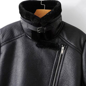 Manteau d'hiver imprimé en maille, cuir PU et toile pour femme, avec fermeture éclair, col rabattable, séchage rapide, écologique, respirant, avec ceinture - Product Image 4