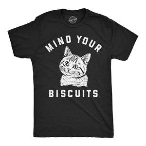 Men's Casual <b>Fitted</b> 280 Grams Weight Breathable Cotton Jersey <b>T</b>-<b>Shirt</b> 'Mind Your Biscuits' 3D Logo Letter Print Solid Streetwear - Product Image 2