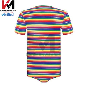 Mens Short Sleeve Bodysuit One-Piece Pajama Romper Cotton Spandex OEM Branding Bulk Supply Premium Supplier - Product Image 2