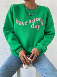 Sudadera de Algodón al por Mayor para Mujer, Sudadera Lisa de Manga Larga, Personalizable con Logotipo, Cuello Redondo para Mujer - Product Image 6