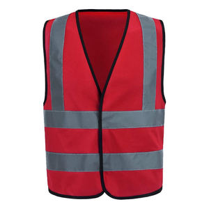 Red Color Best Heavy Duty Premium Safety Vest Logo Free Size Waistcoat Reflective Security Vest Double <b>Net</b> - Product Image 1