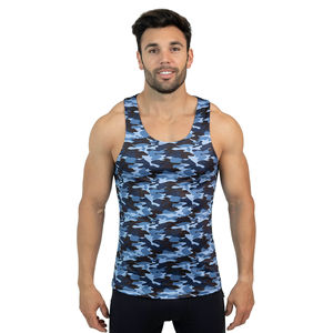 Camiseta sin mangas estampada para correr para hombre, camiseta sin mangas con estampado personalizado por sublimación ajustada para gimnasio con músculos, camiseta sin mangas 2025 - Product Image 4