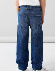 Custom Unisex High Street Denim Jeans 100% algodón recto estilo oscuro/lavado ligero ecológico al por mayor para hombres y mujeres - Product Image 2