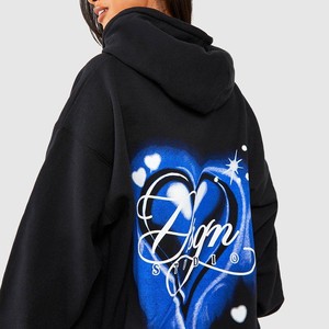 <span class=keywords><strong>Sweat</strong></span>-shirt à capuche surdimensionné en molleton 100% coton, imprimé sur mesure, logo graphique <span class=keywords><strong>brodé</strong></span>, streetwear pour hommes et femmes, hiver - Product Image 3