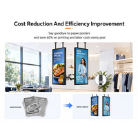 Panel LCD de Doble Cara para Ventana de Tienda, 36.3 Pulgadas, 1216x2160, Android 13, 300 Nits, Monitor Digital Personalizado
