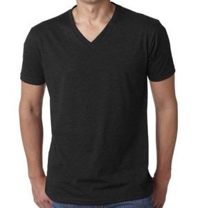 T-shirt uni en coton col en V T-shirts pour hommes séchage rapide respirant haute qualité T-shirts à col en V pour hommes - Product Image 1