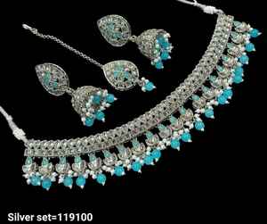 Latest Exclusive Designer Fashion Heavy Square Flower Design <b>Kundan</b> And Pearl Studded Jewellery And Earring Collection For Women - Product Image 2