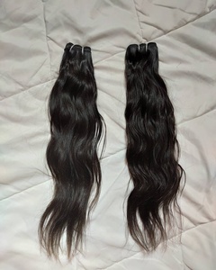 Paquetes de trama de máquina de cabello virgen indio crudo Extensiones de cabello humano dibujado doble Cabello de templo indio del Sur natural - Product Image 4