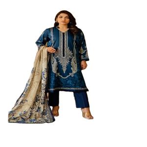 Marca paquistaní Shalwar Kameez Design Diseñador de mujer Trajes de algodón/césped La mayoría de las últimas colecciones de vestidos estampados - Product Image 1