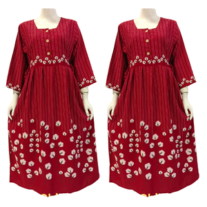 Femmes Style Vintage à manches longues chemise de nuit respirant doux motif fleuri taille élastique vêtements de nuit thermiques Homewear robe pour - Product Image 4