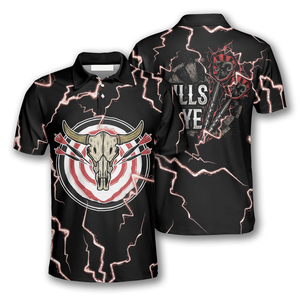 เสื้อโปโลลูกดอกแบบสั่งทำเสื้อปาเป้าปักลายด้วยโพลีเอสเตอร์100% MDJ-0009ออกแบบได้ตามต้องการ - Product Image 2