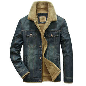 Veste en jean épais pour hommes Tenue décontractée d'extérieur OEM ODM Soutien Streetwear décontractée pour hommes Veste en jean coupe ajustée - Product Image 4