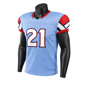 Maillot de football américain fabriqué en usine, design personnalisé à blocs de couleurs, vêtement d'équipe léger - Product Image 5