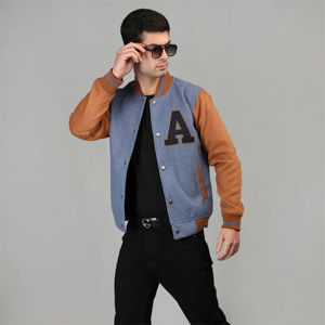 High Quality Breathable Quick Dry Canvas Stand Collar High Street Letterman Varsity <b>Jackets</b> Winter Wear <b>Smart</b> Stylish Men's - Product Image 4