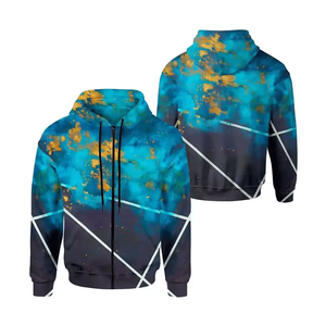 2024 nueva moda a prueba de viento sudaderas con capucha de sublimación para hombres Color sólido Casual Streetwear temporada de invierno técnicas teñidas lisas - Product Image 3
