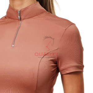 Confortable femmes chemise d'équitation tissu respirant évacuation de l'humidité léger élégant stretch fit haut athlétique - Product Image 2