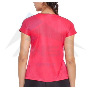 T-shirt décontracté personnalisé de haute qualité pour femmes, manches courtes, col rond, couleur unie, impression par sublimation, pour l'hiver - Product Image 4