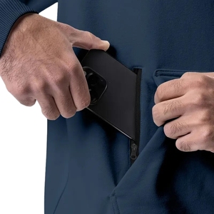 Sweat à capuche décontracté de couleur unie avec cordon de serrage-Polyester, lavable en machine, parfait pour les activités de plein air printemps/automne - Product Image 6