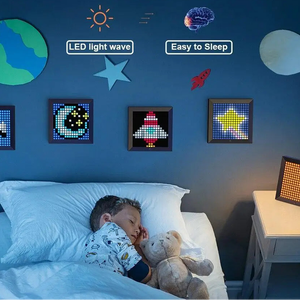 กรอบรูปดิจิตอล Awakening Smart Pixel Art แบบสัมผัส พร้อมนาฬิกา USB เล่นไฟล์ MP4/AVI รองรับการเชื่อมต่อ WiFi มีตัวเลือกวัสดุพลาสติกและไม้ - Product Image 4