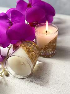 Bougie en cire de soja parfumée rose en gros, pot en verre, cadeau de mariage, décoration de la maison, ensemble de cadeaux d'aromathérapie, sans fumée, longue durée, mini - Product Image 2